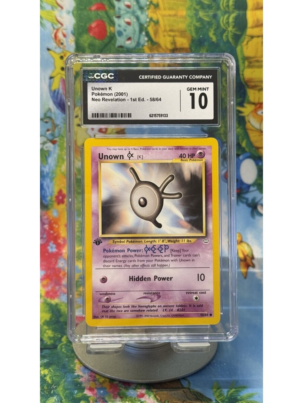 Unown K Neo Revelation No. 58/64 2001 1st Edition CGC 10